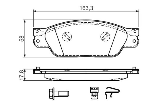 Brake Pad Set, disc brake BP1052 Bosch, Image 4