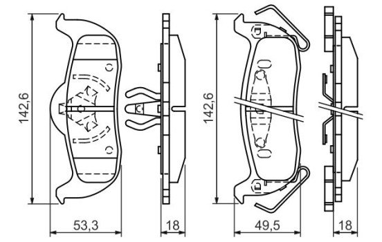 Brake Pad Set, disc brake BP1053 Bosch, Image 5