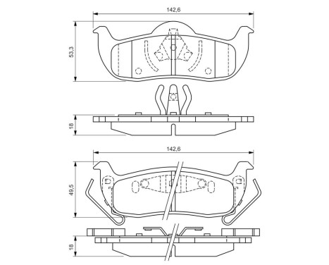 Brake Pad Set, disc brake BP1053 Bosch, Image 6