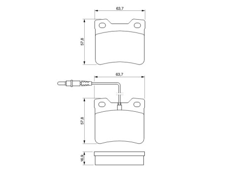 Brake Pad Set, disc brake BP106 Bosch, Image 6