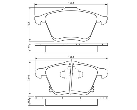 Brake Pad Set, disc brake BP1060 Bosch, Image 6