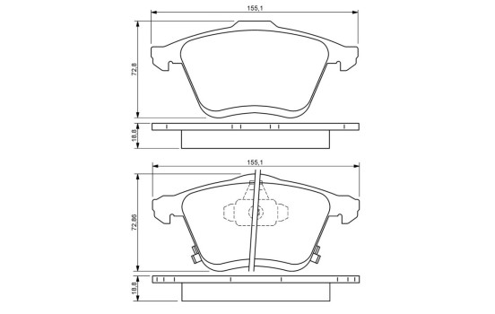 Brake Pad Set, disc brake BP1060 Bosch, Image 6