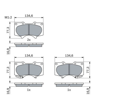 Brake Pad Set, disc brake BP1064 Bosch, Image 5