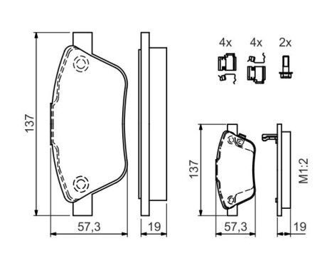 Brake Pad Set, disc brake BP1068 Bosch, Image 5