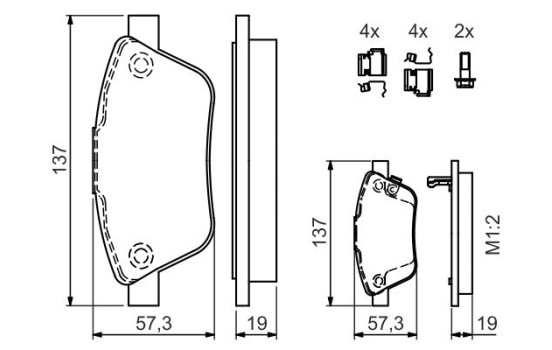 Brake Pad Set, disc brake BP1068 Bosch, Image 5
