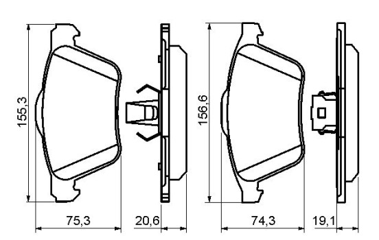 Brake Pad Set, disc brake BP1070 Bosch, Image 5
