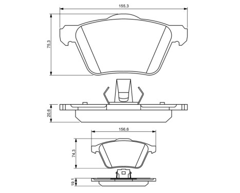 Brake Pad Set, disc brake BP1070 Bosch, Image 6