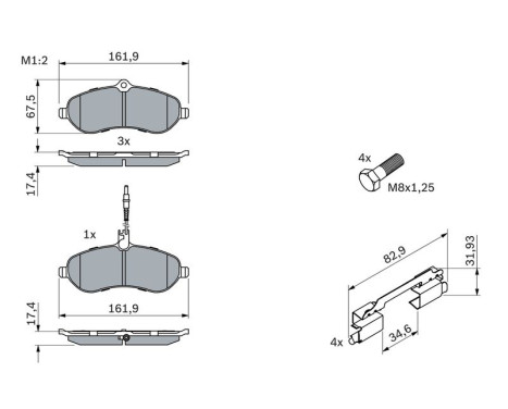 Brake Pad Set, disc brake BP1074 Bosch, Image 5