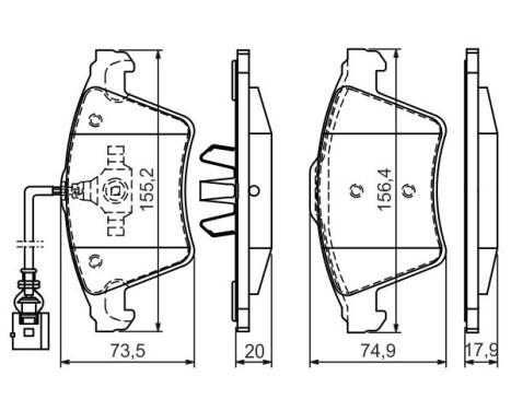 Brake Pad Set, disc brake BP1075 Bosch, Image 7
