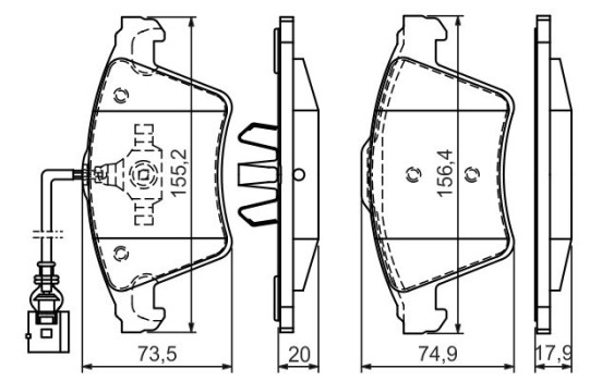 Brake Pad Set, disc brake BP1075 Bosch