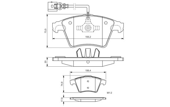 Brake Pad Set, disc brake BP1075 Bosch, Image 6