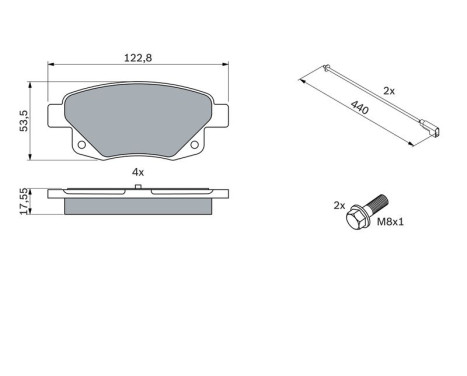 Brake Pad Set, disc brake BP1082 Bosch, Image 3
