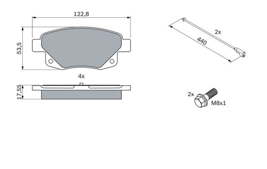 Brake Pad Set, disc brake BP1082 Bosch, Image 3