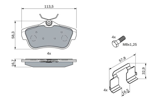 Brake Pad Set, disc brake BP1102 Bosch, Image 3