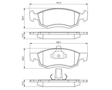 Brake Pad Set, disc brake BP1107 Bosch, Image 6
