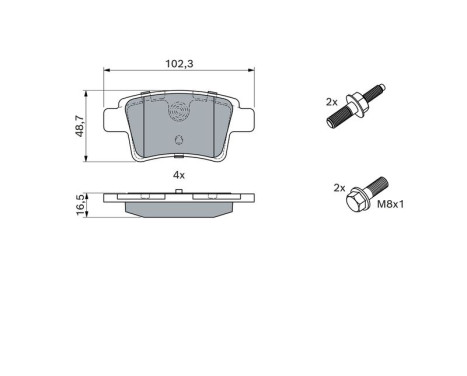 Brake Pad Set, disc brake BP1110 Bosch, Image 5