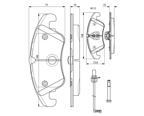Brake Pad Set, disc brake BP1112 Bosch, Image 6