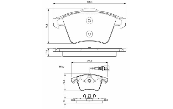 Brake Pad Set, disc brake BP1114 Bosch, Image 6