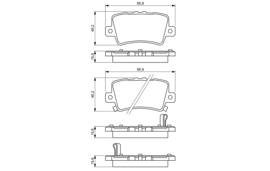 Brake Pad Set, disc brake BP1121 Bosch, Image 6