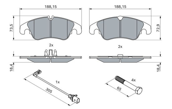 Brake Pad Set, disc brake BP1131 Bosch, Image 4