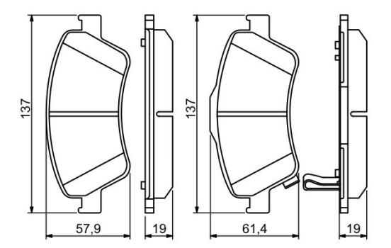 Brake Pad Set, disc brake BP1132 Bosch, Image 3