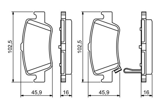 Brake Pad Set, disc brake BP1133 Bosch, Image 3