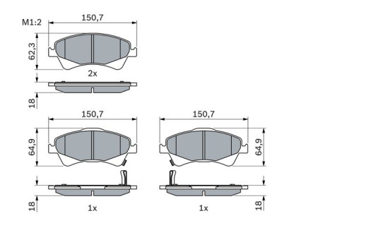 Brake Pad Set, disc brake BP1134 Bosch, Image 4