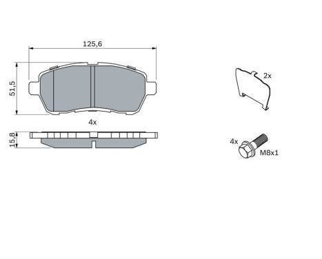 Brake Pad Set, disc brake BP1137 Bosch, Image 5