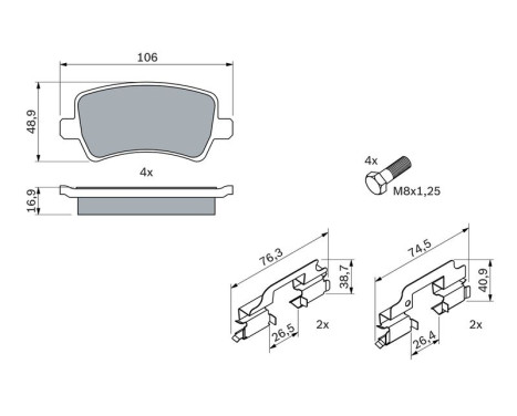 Brake Pad Set, disc brake BP1149 Bosch, Image 5