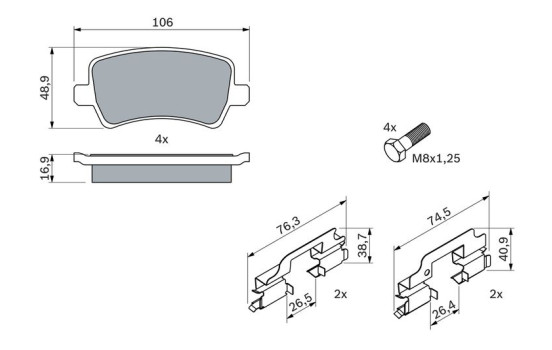 Brake Pad Set, disc brake BP1149 Bosch, Image 5