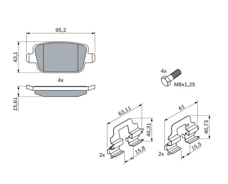 Brake Pad Set, disc brake BP1150 Bosch, Image 7