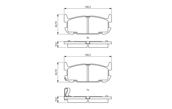 Brake Pad Set, disc brake BP1161 Bosch, Image 6