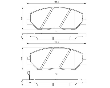 Brake Pad Set, disc brake BP1162 Bosch, Image 6