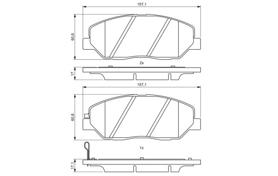 Brake Pad Set, disc brake BP1162 Bosch, Image 6