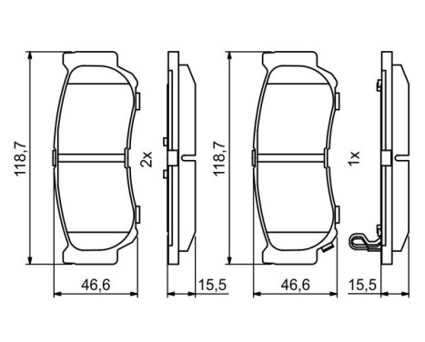 Brake Pad Set, disc brake BP1165 Bosch, Image 7