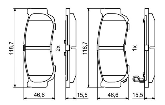 Brake Pad Set, disc brake BP1165 Bosch, Image 7