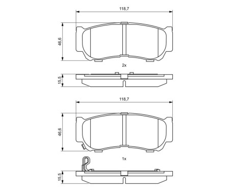Brake Pad Set, disc brake BP1165 Bosch, Image 8