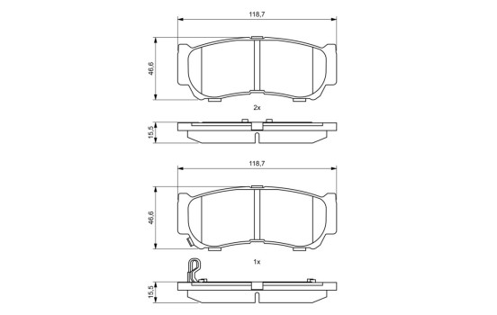 Brake Pad Set, disc brake BP1165 Bosch, Image 8