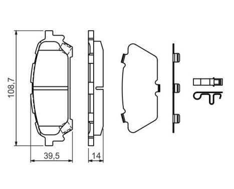 Brake Pad Set, disc brake BP1167 Bosch, Image 2