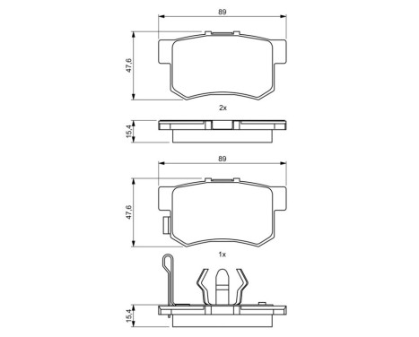 Brake Pad Set, disc brake BP1168 Bosch, Image 8