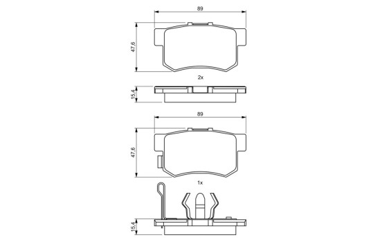 Brake Pad Set, disc brake BP1168 Bosch, Image 8
