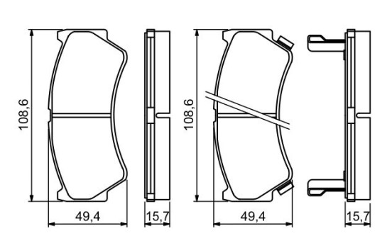 Brake Pad Set, disc brake BP1169 Bosch, Image 2