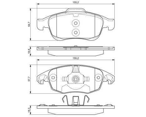 Brake Pad Set, disc brake BP1170 Bosch, Image 8
