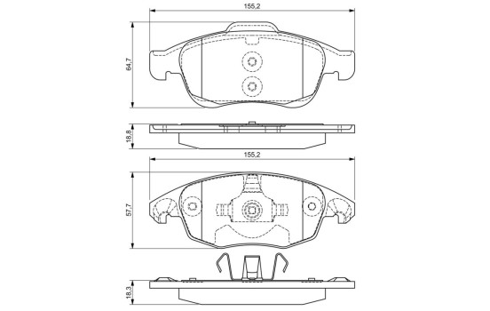 Brake Pad Set, disc brake BP1170 Bosch, Image 8