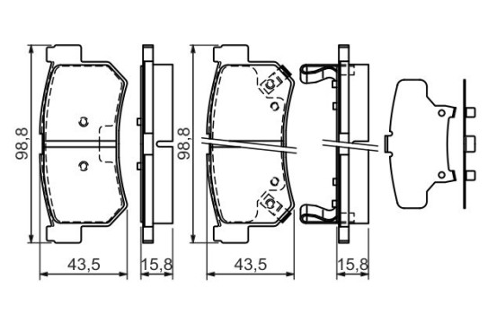 Brake Pad Set, disc brake BP1172 Bosch