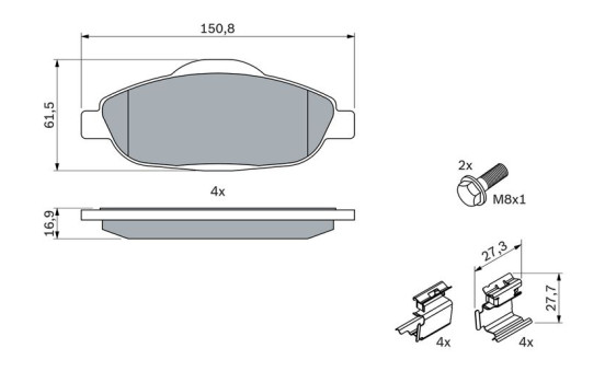Brake Pad Set, disc brake BP1173 Bosch, Image 3
