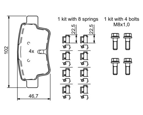 Brake Pad Set, disc brake BP1174 Bosch, Image 5