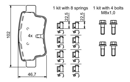 Brake Pad Set, disc brake BP1174 Bosch, Image 5