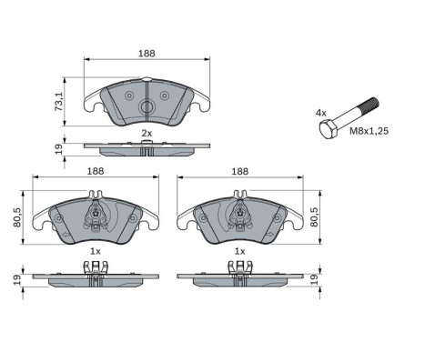 Brake Pad Set, disc brake BP1175 Bosch, Image 7