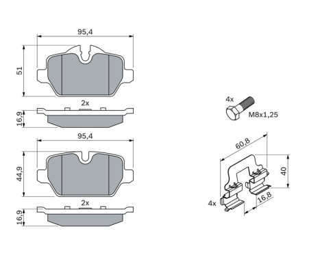 Brake Pad Set, disc brake BP1181 Bosch, Image 7